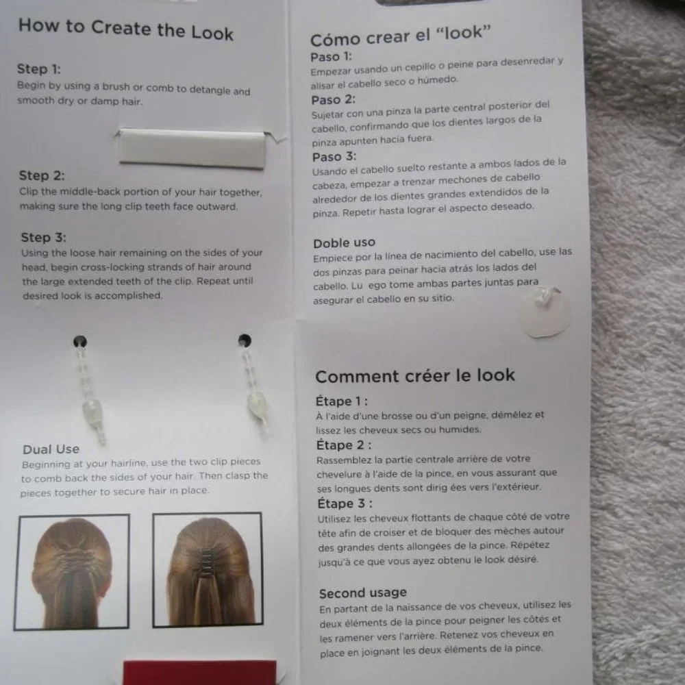 Vidal Sassoon Dual Use Clip Braiding Aid Cross Interlock Hair Braid Updo Pro